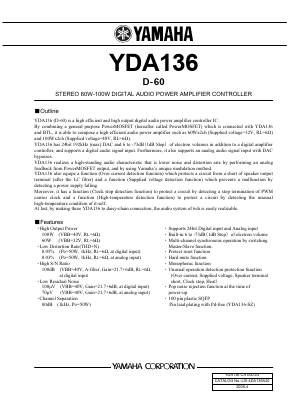 YDA136-SZ Datasheet PDF Yamaha Corporation