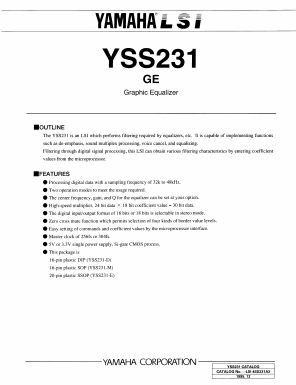YSS231-E Datasheet PDF Yamaha Corporation