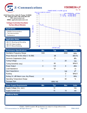 V585ME06-LF Datasheet PDF Z-Communications, Inc