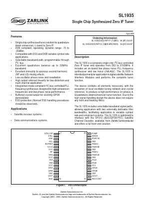 SL1935 Datasheet PDF Zarlink Semiconductor Inc