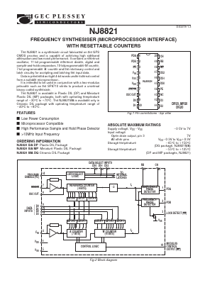 NJ8821BADP Datasheet PDF Zarlink Semiconductor Inc