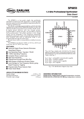 SP8853/A/DG Datasheet PDF Zarlink Semiconductor Inc