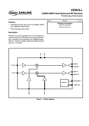 VENUS-L Datasheet PDF Zarlink Semiconductor Inc