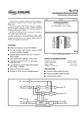 SL1710 Datasheet PDF Zarlink Semiconductor Inc