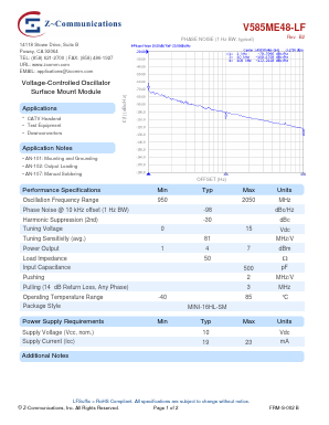 V585ME48-LF Datasheet PDF Z-Communications, Inc