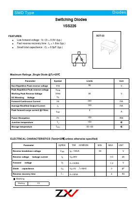1SS226 Datasheet PDF [Zhaoxingwei Electronics ., Ltd