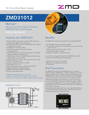 ZMD31012BEFT Datasheet PDF Zentrum Mikroelektronik Dresden AG
