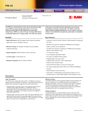 PM-36 Datasheet PDF Zoran Corporation