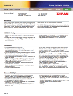COACH10P Datasheet PDF Zoran Corporation