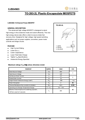 CJB04N65 Datasheet PDF ZP Semiconductor