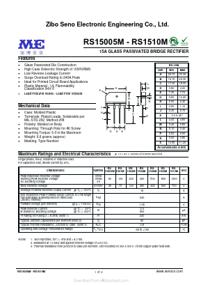 RS15005M Datasheet PDF Zibo Seno Electronic Engineering Co.,Ltd