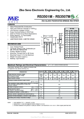 RS3501M Datasheet PDF Zibo Seno Electronic Engineering Co.,Ltd