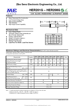 HER201G Datasheet PDF Zibo Seno Electronic Engineering Co.,Ltd