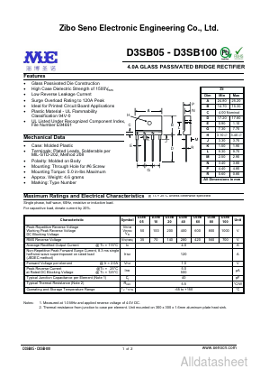 D3SB80 Datasheet PDF Zibo Seno Electronic Engineering Co.,Ltd