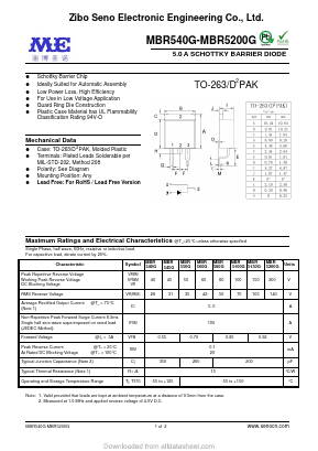 MBR5200G Datasheet PDF Zibo Seno Electronic Engineering Co.,Ltd