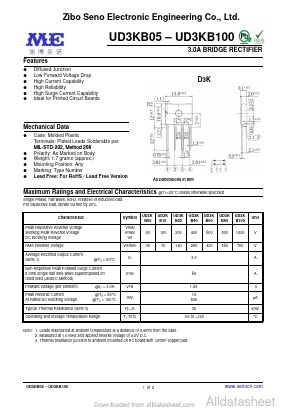 UD3KB80 Datasheet PDF Zibo Seno Electronic Engineering Co.,Ltd