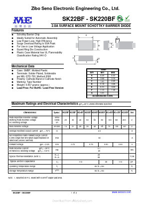 SK220BF Datasheet PDF Zibo Seno Electronic Engineering Co.,Ltd