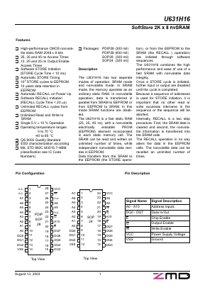 U631H16 Datasheet PDF Zentrum Mikroelektronik Dresden AG