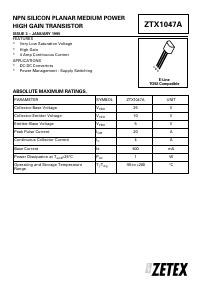 ZTX1047A Datasheet PDF Zetex => Diodes