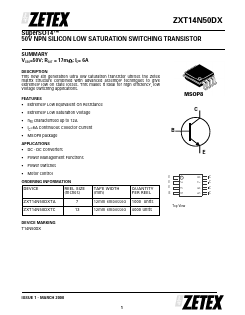 ZXT14N50DXTA Datasheet PDF Zetex => Diodes