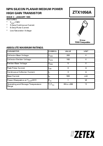 ZTX1056A Datasheet PDF Zetex => Diodes