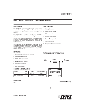 ZXCT1021 Datasheet PDF Zetex => Diodes
