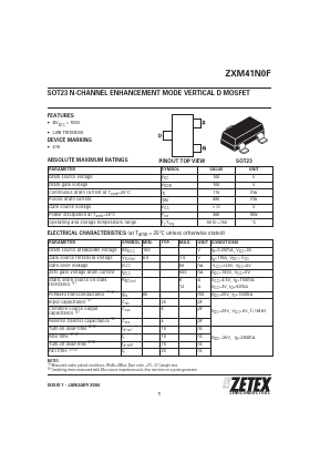 ZXM41N0F Datasheet PDF Zetex => Diodes