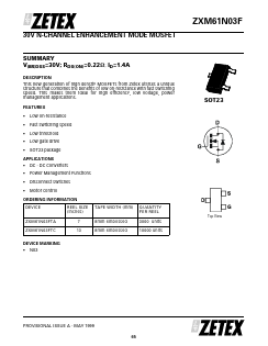 ZXM61N03FTA Datasheet PDF Zetex => Diodes