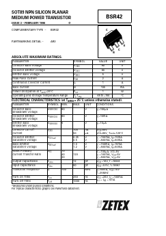 BSR42 Datasheet PDF Zetex => Diodes