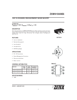 ZXMN10A08E6 Datasheet PDF Zetex => Diodes