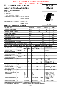 BCV27 Datasheet PDF Zetex => Diodes