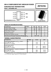 ZDT6705 Datasheet PDF Zetex => Diodes