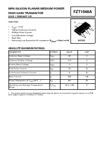 FZT1048A Datasheet PDF Zetex => Diodes