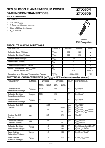 ZTX604 Datasheet PDF Zetex => Diodes