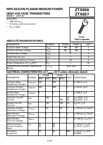 ZTX657 Datasheet PDF Zetex => Diodes