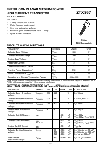 ZTX957 Datasheet PDF Zetex => Diodes