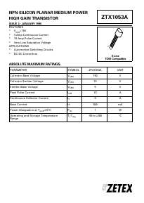 ZTX1053A Datasheet PDF Zetex => Diodes
