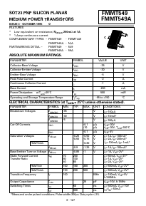 FMMT549 Datasheet PDF Zetex => Diodes