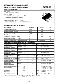 FZTA92 Datasheet PDF Zetex => Diodes