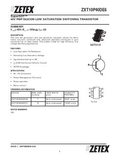 ZXT10P40DE6TA Datasheet PDF Zetex => Diodes