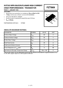 FZT869 Datasheet PDF Zetex => Diodes