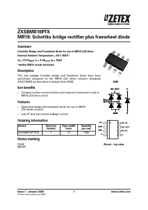 ZXSBMR16PT8 Datasheet PDF Zetex => Diodes