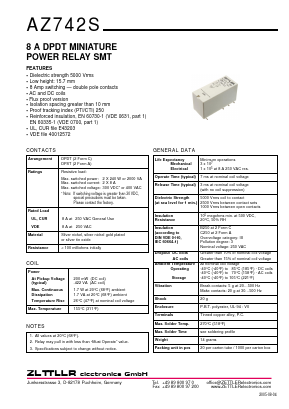 AZ742S Datasheet PDF Zettler Electronics