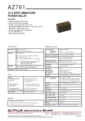 AZ761-1C-115AF Datasheet PDF Zettler Electronics