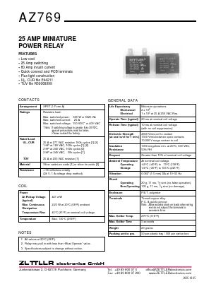 AZ769 Datasheet PDF Zettler Electronics