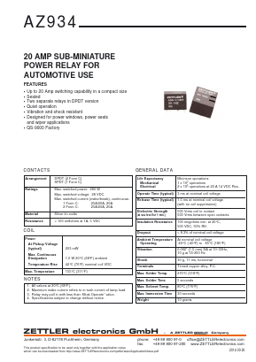 AZ934-2C-6DET Datasheet PDF Zettler Electronics