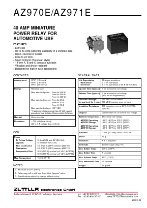 AZ970E Datasheet PDF Zettler Electronics