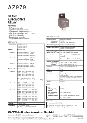 AZ979-1A-12D Datasheet PDF Zettler Electronics