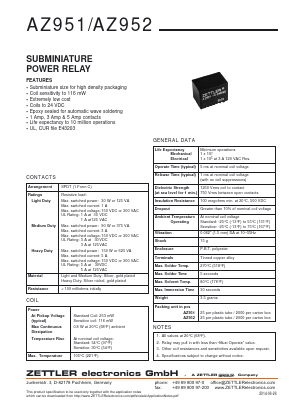 AZ952-1CM-12DE Datasheet PDF Zettler Electronics