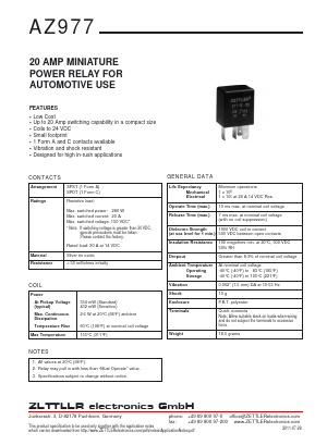 AZ977-1C-12D Datasheet PDF Zettler Electronics